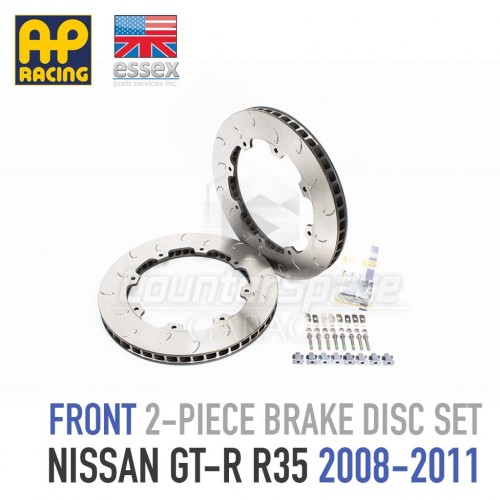 AP Racing 2-Piece Brake Disc Pair with Hardware (Front 380x34mm, use OE hats) - Nissan GT-R R35 2008-2011