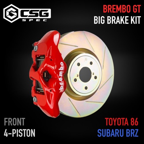 CSG Spec - Brembo GT Brake Kit - 4 Piston - 326x30mm Slotted - Subaru BRZ /  Toyota GR 86 / Scion FR-S