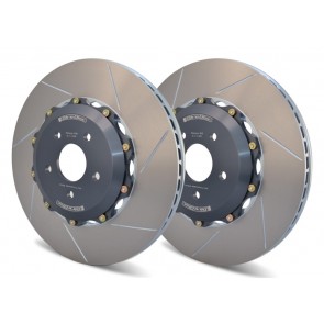 Girodisc - Replacement 2-Piece Floating Brake Disc Rotors - Rear Pair - BMW F87 M2 / F80 M3 / F82 M4 - Blue Calipers