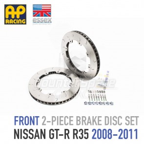 AP Racing 2-Piece Brake Disc Pair with Hardware (Front 380x34mm, use OE hats) - Nissan GT-R R35 2008-2011
