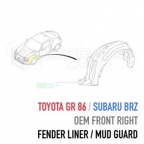 FRONT RIGHT OEM Fender Liner / Mud Guard - Subaru BRZ / Toyota GR 86 - 59110CC000