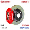 Brembo GT | GT S | GT R - 345x28mm (13.6") 2-Piece Disc - 4-Piston Caliper - Big Brake Kit - REAR - Subaru BRZ / Scion FR-S / Toyota 86 / GR86